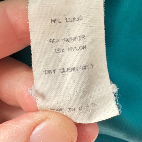 Vtg Lombardi Inc. women's size 10 teal mohair one-button jacket made in the US - Picture 3 of 5